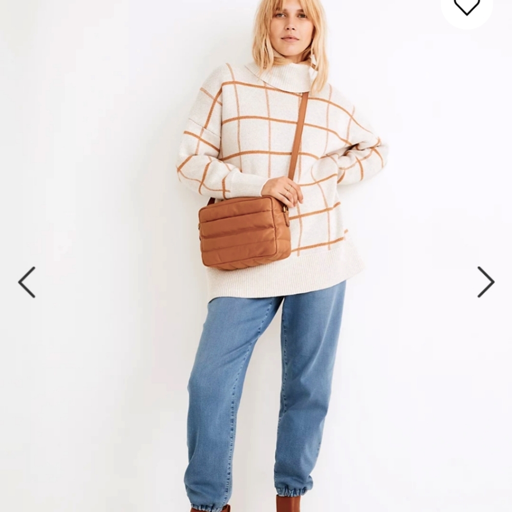 Madewell Pearldale Turtleneck Sweater in Windowpan